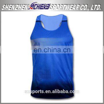 100% Polyester undershirts Digital Printing Beige Tank Top