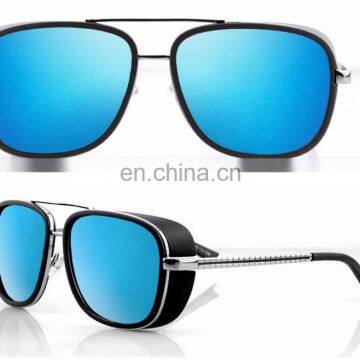 Mens Square Tony Stark Iron Men Sunglasses Retro Transparent Lens AS022