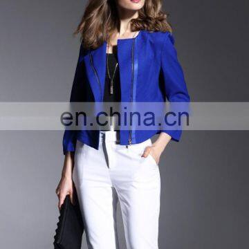 OEN/ODM round neck with 3/4 long sleeves office lady formal jackets