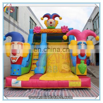 Factory price inflatable cartoon slide,colorful inflatable bounce slide,inflatable clown slide for kids