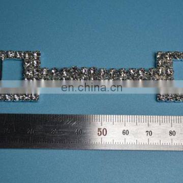 New style V shape crystal diamond silver metal bikini connectors chain