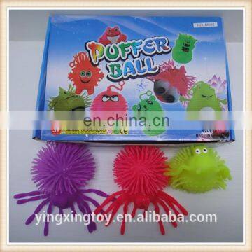 2015 colourful flashing light bouncing puffer flashing light ball toy