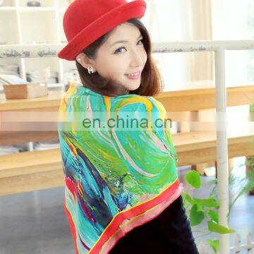 2015 New Style Fashion Design Woman Silk Digital Printedbig Square Accessory(SP1682B) photo-6