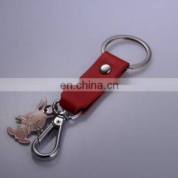 PRINT LOGO CUSTOM GIFT TAG RABBIT LEATHER KEYCHAIN