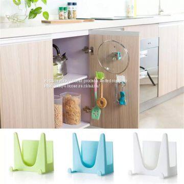 New Quality Plastic Kitchen Pot Pan Cover Shell Cover Sucker Tool Bracket Storage Rack D1028