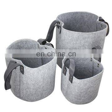 Grey Blue Color Felt Nonwoven Pot 10 Gallon Grow Bag Black photo-2