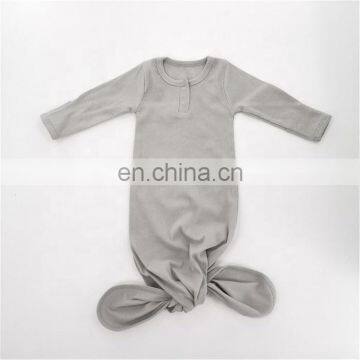 Baptismal Baby Gown Set Knotted Baby Gown Bonnet Baby Hat photo-2