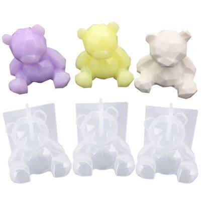 Hot Sale 1pcs Diy Crystal Epoxy Three-dimensional Geometric Bear Mold Car Aromatherapy Three-dimensional Decoration Home