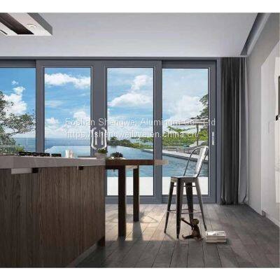 High quality Aluminum Glass Window alloy Profile double glazed sliding Door