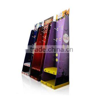 retail digital products promotion plastic hooks corrugated hooking floor display stand