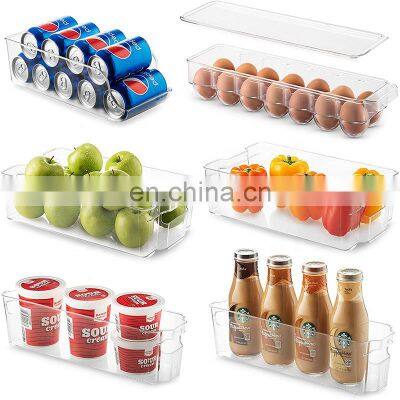 Clear storage bins set with lid refrigerator organizer bins bpa free food storage kitchen containers