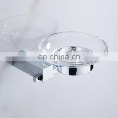 Brass Bathroom Accessories Set Wall Mounted Glass Soap Container Soap Dish Holder photo-5