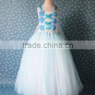 Girls Chiffon Tulle Newest Blue Frozen Elsa Dress Fabulous frozen tutu dress