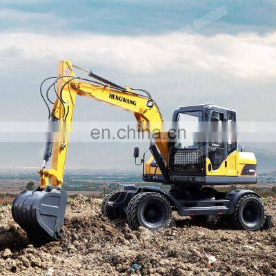 heavy duty Chinese new wheels machinery of building tractor with excavator 8 ton hydraulic excavator