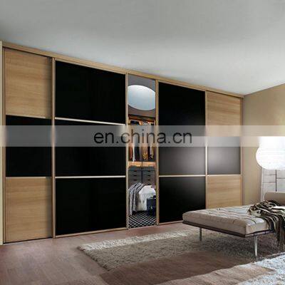 Design Bedroom Wall Transparent Big Closet Wooden Clothes Sliding Wardrobe Cabinets in the Wall photo-4