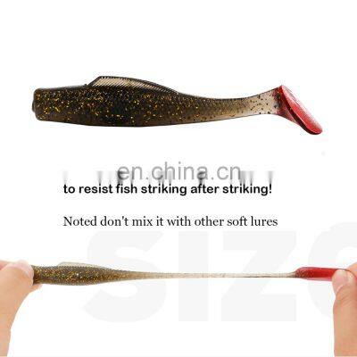 JOHNCOO 5.5CM 1.6G TPE Material Soft Bait Paddle T Tail Fishing Lure 6pcs/bag photo-5