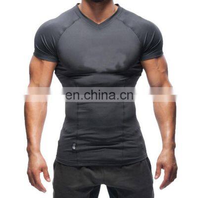 New Arrival Cotton polyester spandex Muscle fit gym t-shirt hot seller amazon