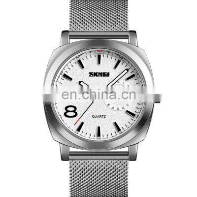 Skmei 1466 Luxury Rose Gold Mesh Watch Wholesale 3 Atm Leather Waterproof Quartz Watch for Men