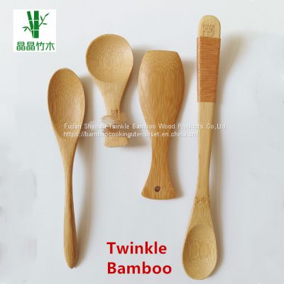 Mini bamboo spoon Wholesale/ bamboo kitchen tools utensils set from China