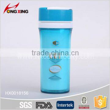 students 0.35L plastic sport water bottle with strainer