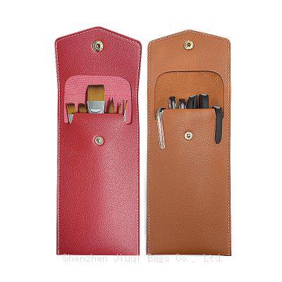 Travel Watercolor Brushes Bag PU Leather Waterproof Painting Kit Portable Watercolor Gouache Paint Brush Storage Bag for Artists