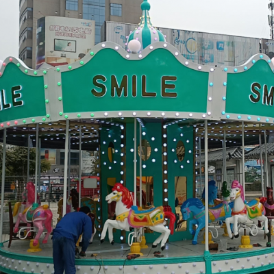 Amusement Rides Mechanical Indoor Chinese Green Carousel Ride For Kids Equipment photo-5