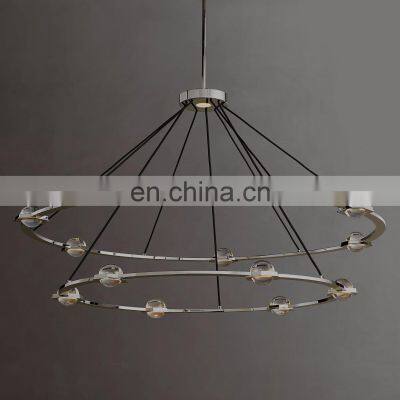 Nordic Luxury Modern Clear Loft Bubble Glass Ball Pendant Light K9 Crystal Raindrop Wedding Ceiling Chandelier