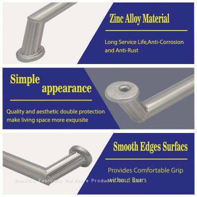 Nickel Plated Ripple Kitchen Handles Drawer Pulls T Bar Zinc Alloy Cabinet Hardware Handles photo-5