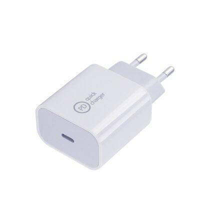 Factory Wholesale Super Quick USB C Wall Adapter EU US Plug PD 20W Mobile Phone Power Fast Charger Mobile Phone