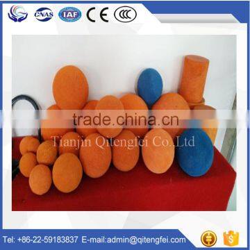 Sponge pipe cleaning ball for line pump