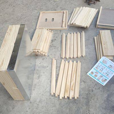 Pine Wood British Beehive With Wooden Frame and Nets Three Layers Each 10 Frames photo-2