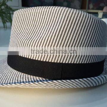 Wholesale Stripe Fabric Fedora Hat for kids and Mens