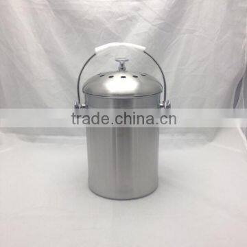 Stainless Steel Compost Pail, 1 Gallon Compost Bin, 2 Free Odor Absorbing Filters Included photo-2