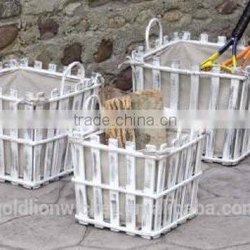 hard wood basket with liner.basket wood, wood, basket wood,white wood wicker basket