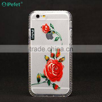 New style printing design TPU mobile cell phone case ,frame with diamond TPU case for iPhone 6/S