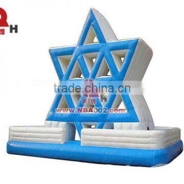 Popular Commercial Blue Hexagram Inflatable Climbing for Sale