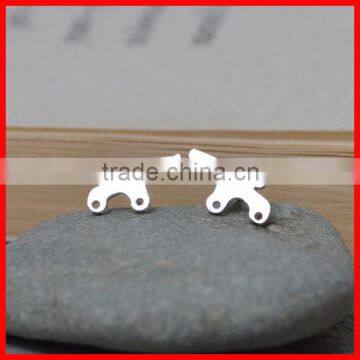 2015 high quality 925 sterling silver plain light weight silver gun earring