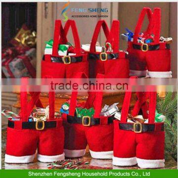 15*22cm Christmas Santa Pants Kid Gift Candy Bags Stocking Xmas Holder