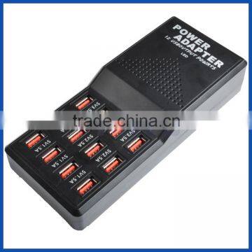 Multi 12 Port Fast USB Charging Station AC to DC Power Adapter for smartphone and tablets