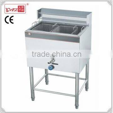 Hot sale commercial stainless steel 28L Vertical One Tank Two Sieves Gas Deep Fryer/Chip fryer/Chicken fryer