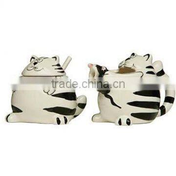 cute cat white jar