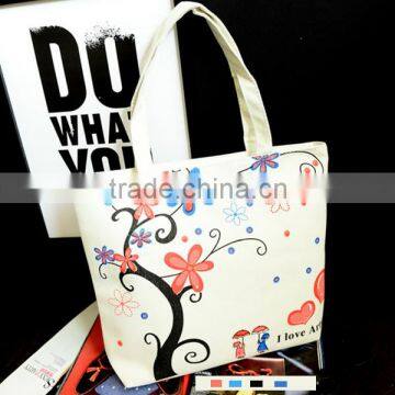 Fashion printing canvas bags canvas handbag tote shopping bag