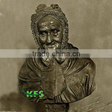 Bronze European old man bust