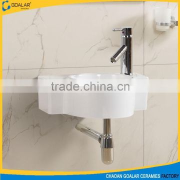 Popular wall hung corner wash basin for bathroom