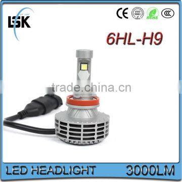 High quality auto headlight led 6 generation h9 with 5 color available led headlight bulb