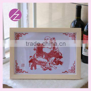 Chinese intangible cultural heritage paper-cut for house decoration and wedding gift Maitreya Buddha pattern JZ-13