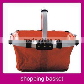 orange color collapsible market tote shopping basket