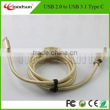 Gold silver space gray braided usb to 3.1 usb type c cable