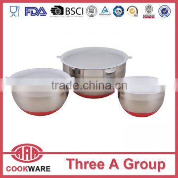 Modern kitchen designs 6pcs salad bowl with silicon bottom