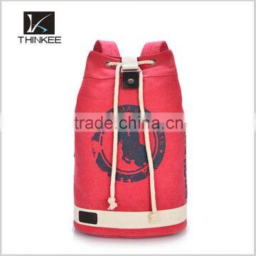 custom your logo branded wholesale fashion drawstring canvas backpack